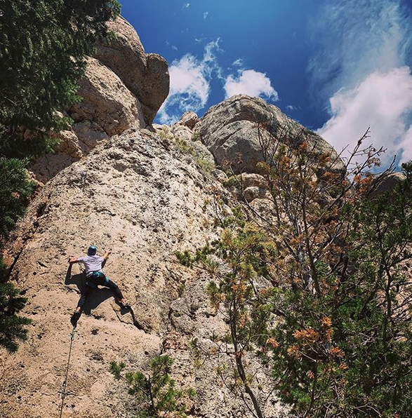 Me climbing out in Wyoming.